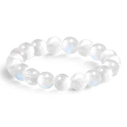 NLIEO Handmade Natural Gemstone Crystal Beaded Stretch Band Ring for Women | Handmade, 3mm Natural Stone, Size 7-12, Stretchy, Beaded Jewelry, Green Bead Rings, Trendy Jewelry Gift - style: Moonstone