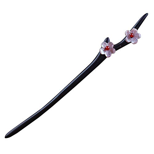 Wooden Hair Stick for Women Girl 7.08" Black Ebony Carved Hair Pins for Long Hair Handmand Hair Accessories for Buns (Model C) - color: Model C