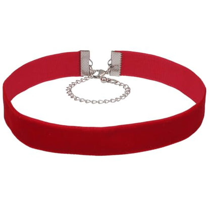 Velvet Choker Necklace for Women Goth Halloween Y2K Ribbon Collar Set - color: Red-0.6''-20pcs