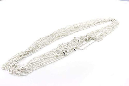 ALEXCRAFT 12PCS Silver Plated Brass Curb Chain Satellite Beaded Chains | Bulk for Jewelry Making (18 Inch(1.5mm)) - color: Silver, size: 18 inch-1.5mm