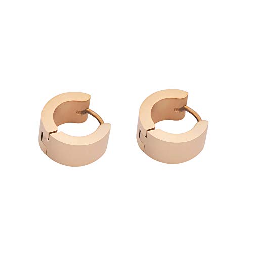 Small Hoop Huggie Earrings For Mens Womens - color: Rose Gold