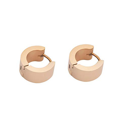 Small Hoop Huggie Earrings For Mens Womens - color: Rose Gold