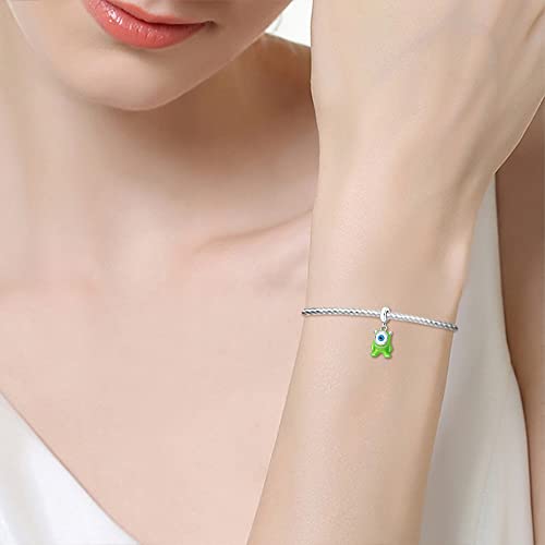 KUNSIR Charms Beads fits Pandora Charm bracelets for Woman 925 Sterling Silver Dangle Pendant Bead Jewelry Beads Gifts Happy Birthday Charms for Women Bracelet&Necklace - style: Big Eyed Monster Charm