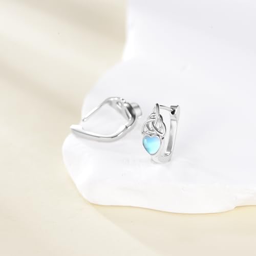 Blue Evil Eye/Celtic/Owl/Moonstone/Paw Print/Cubic Zirconia Hoop Earrings for Women 925 Sterling Silver Women Earrings Jewelry - style: Celtic E