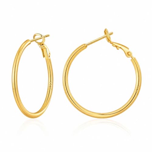 2MM S925 Sterling Silver Hoop Earrings Thin Gold Large Hoop Earring Lightweight Hypoallergenic Big Silver Thin Hoops Earring Gold Hoops Earrings for Women 30/40/50/60 MM - color: 30mm-Gold