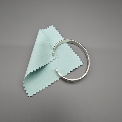 50pcs Jewelry Cleaning & Polishing Cloth for Silver,Gold,Platinum,Easy to Carry,Wipe and Care.Pre-Treated Ultrasoft Fabric with Tarnish Remover Jewelry Cleaner(3x3 Aqua Blue) - color: Aqua Blue