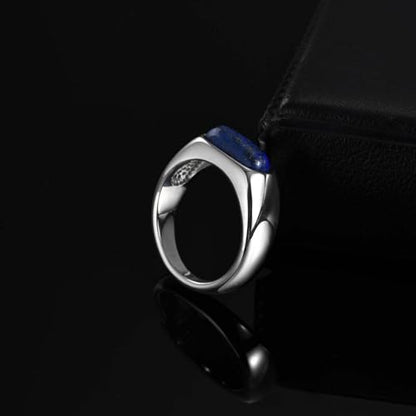 Kemstone Stainless Steel Lapis Lazuli Signet Ring for Men - size: 11