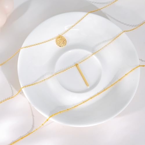 Layered Necklaces for Women - Dainty Necklace Stack 14K Gold Plated Layering Pendant Necklace Set Simple Gold Necklaces for Women Trendy Jewelry Gifts for Women - color: Gold-Set1