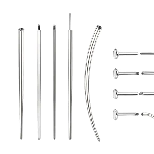 Piercing Taper Ball Grabber Tool Stainless Steel Nose Ear Piercing Kits | Nose Septum Eyebow Helix Conch Tragus Daith Piercing Jewelry Changing Tool,14G 16G 18G 20G Flat Back Earrings Applicator Tool - style: 14G Piercing Taper