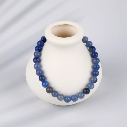LPBeads Handmade Natural Gemstone Stretch Elastic Bracelet Healing Crystal Round Stone Beads Jewelry Gifts for Women Men - color: Blue Aventurine, size: 6mm