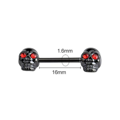 Gothic Skull Nipple Rings for Women Punk Skeleton Industrial Nipplerings Nipple Piercing Barbell Nipple Shield Studs Industrial Barbell Earrings Halloween Body Jewelry