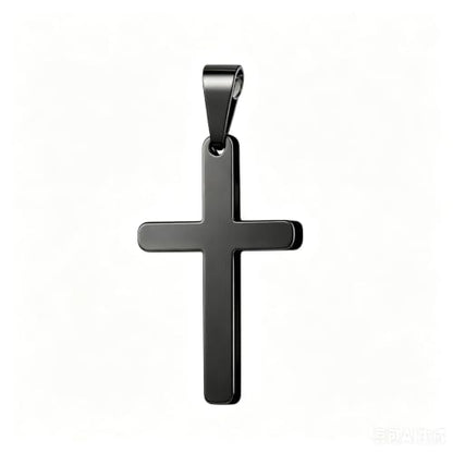 Stainless Steel No Tarnish Cross Pendant Charm Christian Jewelry for Women Men Jewelry Making Necklace Bracelet Silver - style: Big size:17mm*32mm-black