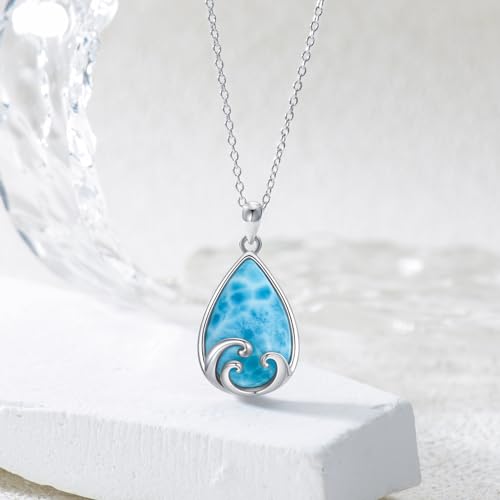 Natural Teardrop Gemstone Necklace 925 Sterling Silver Gemstone Pendant Necklace Minimalism Jewelry Gifts for Women