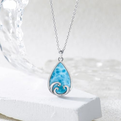 Natural Teardrop Gemstone Necklace 925 Sterling Silver Gemstone Pendant Necklace Minimalism Jewelry Gifts for Women
