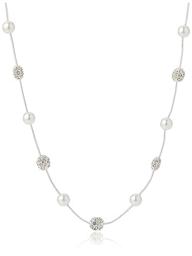 Anne Klein Women's Pearl Collar Necklace, Statement Fashion Jewelry with Pearl Accents and Adjustable Extender for Everyday and Dress Wear - color: Silver
