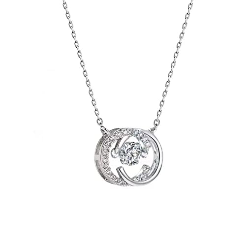 925 Sterling Silver Necklace for Women Trendy, Charming Layered Necklace with Cubic Zirconia Pendant for Her Womens Dainty Diamond Choker Necklaces Holiday Jewelry Gifts for Mom Wife Daughter Lover - color: Heart 2-Silver