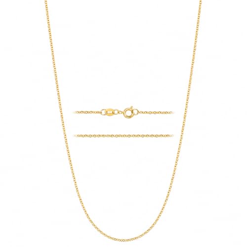 KISPER Dainty Gold Cable Chain Necklace Women 24K Plated Stainless Steel | 1.5mm, 14-30 in, non-tarnish, waterproof, hypoallergenic, nickel-free, spring ring clasp