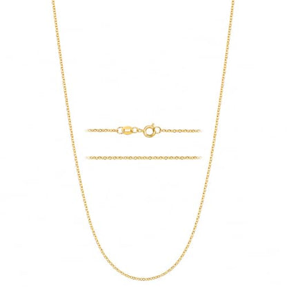 KISPER Dainty Gold Cable Chain Necklace Women 24K Plated Stainless Steel | 1.5mm, 14-30 in, non-tarnish, waterproof, hypoallergenic, nickel-free, spring ring clasp