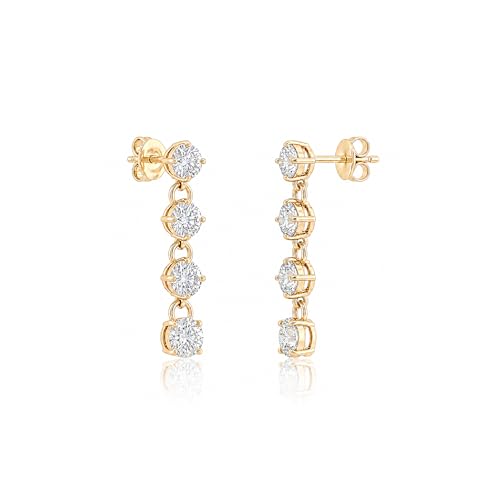 Mchic Dangle Earrings for Women: 18K Gold Plated CZ Drop Earrings Dainty Trendy Hypoallergenic Teardrop Bridal Wedding Style, Sparkly Elegant Dangling Jewelry Gift for Women Bridesmaid Prom Formal - color: Style 1-Gold