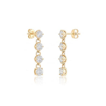 Mchic Dangle Earrings for Women: 18K Gold Plated CZ Drop Earrings Dainty Trendy Hypoallergenic Teardrop Bridal Wedding Style, Sparkly Elegant Dangling Jewelry Gift for Women Bridesmaid Prom Formal - color: Style 1-Gold