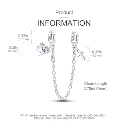 925 Sterling silver Safety Chain Charm for Bracelet Pendants Clip Beads | Infinite Love Butterfly Evil Eye Stopper Spacer dangle Charm for Woman Jewelry Gift - color: Cross Chain