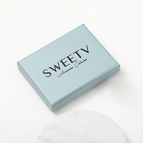 SWEETV Cubic Zirconia Stud Earrings, 8mm Round Cut, Rhinestone Hypoallergenic Earrings for Women & Girls | 9mm Round Cut Hypoallergenic 925 Sterling Silver Stud Earrings for Bridal Bridesmaid Prom Weddings Parties,Silver - color: 11.Lake Blue