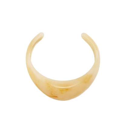 COLORFUL BLING Multicolor Mottled Chunky Acrylic Bangle Thick Wide Resin Geometric Open Cuff Bracelet for Women Wristbands Statement Jewelry - color: Beige