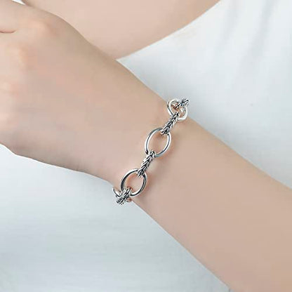 UNY JEWEL Jewelry Make a Statement with Foxtail Link Chain Bracelet Designer Brand Inspired Women Valentine - color: Single Two Tone