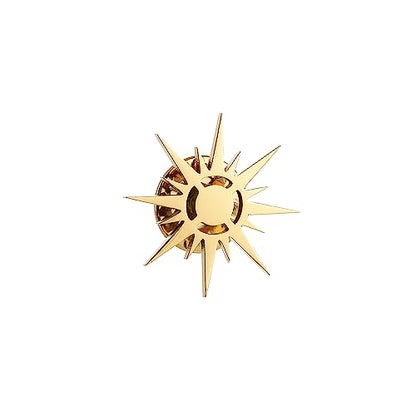 Stainless Steel Solar Apollo Sun Brooch for Mens Lapel Pins - color: gold