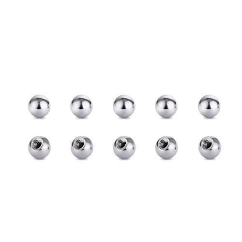 Threaded 316L Steel Replacement Balls Piercing Parts for Body Jewelry 14G 16G Barbell - style: 10pcs 14G 3mm