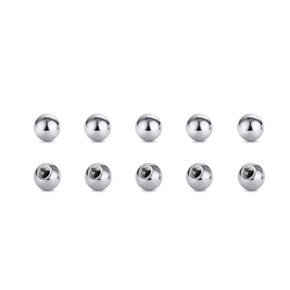 Threaded 316L Steel Replacement Balls Piercing Parts for Body Jewelry 14G 16G Barbell - style: 10pcs 14G 3mm