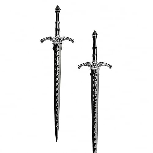 2PCS Viking Sword Hair Pins - Black Metal Hair Sticks for Women | Gothic Hair Accessories for Buns, Updos, Renaissance Festival, Halloween & Cosplay