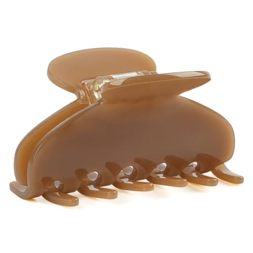 MAORULU Medium Cute Acetate Hair Claw Clips for Women Girls, 3 Inch Cherry Red Claw Clips for Thin & Medium Thick Hair, Durable French Banana Clip with Gift Box (Light Brown) - color: Light Brown