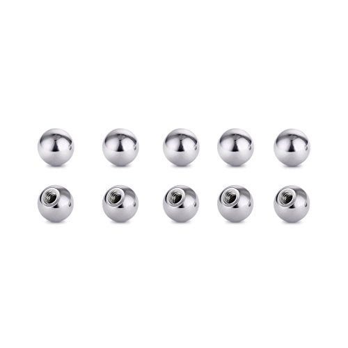 Threaded 316L Steel Replacement Balls Piercing Parts for Body Jewelry 14G 16G Barbell - style: 10pcs 16G 4mm