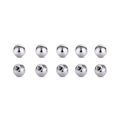 Threaded 316L Steel Replacement Balls Piercing Parts for Body Jewelry 14G 16G Barbell - style: 10pcs 16G 4mm