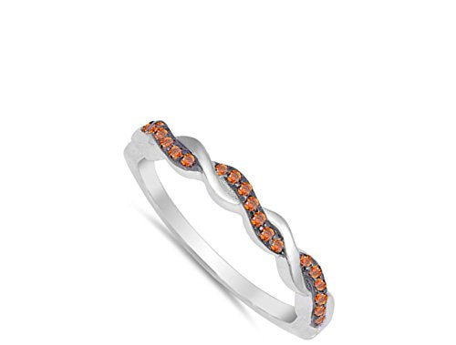 CHOOSE YOUR COLOR Sterling Silver Infinity Knot Ring - color: Red (Simulated Garnet)