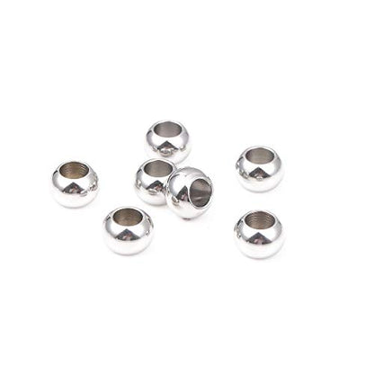 Stainless Steel Spacer Beads 12x8mm Round Loose Charm Caps Beads for DIY Jewelry Making 10pcs with 6.5mm Hole - color: 12x8mm 6.5mm