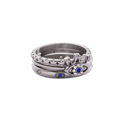 Alex and Ani Evil Eye Rings - style: Stacking Ring, Stainless Silver (Set of 3)
