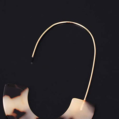 Acrylic Earrings Statement Tortoise Hoop Earrings Resin Wire Drop Dangle Earrings Fashion Jewelry For Women - color: B Leopard