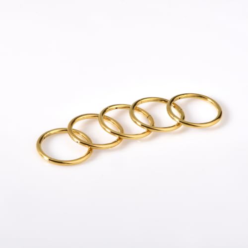 Lantine Nose Rings Hoops set for Women Set 316L Surgical Steel Septum Rings Rook Daith Tragus Piercing Jewelry Hinged Cartilage Hoop Earrings - color: 5Pcs Gold, size: 18G 6mm