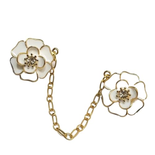 30pcs Women Vintage Flower Chain Cardigan Clip Waist Lady Retro Hand Forged Buckles Cloak Brooch Pin Jewelry - color: Color3