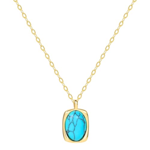Starain Heart Necklaces for Women Dainty Cubic Zirconia Love Heart Pendant Necklace 18K Gold Plated Chain Trendy Stuff Jewelry - color: M Gold Rectangle Necklace