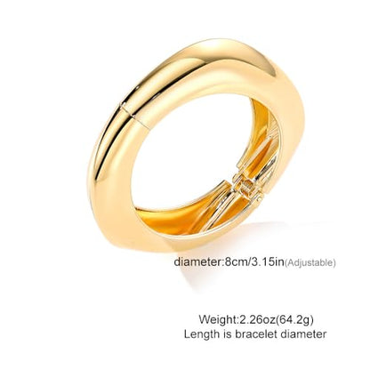 Chunky Gold Bangle Bracelets for Women Stack Wide Wrist Bracelets Gold Stackable Bracelets Jewelry - style: G-3pcs