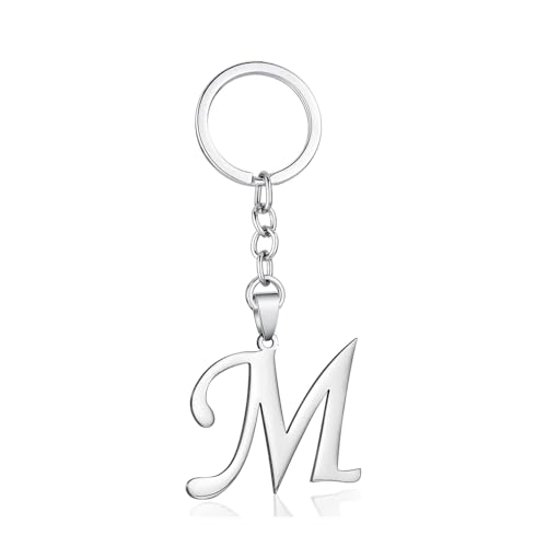 Stainless Steel Initial Letter Connector Charms Alphabet Pendant Diy Craft for Jewelry Making Necklaces Bracelets Keychain - color: Stainless Steel M