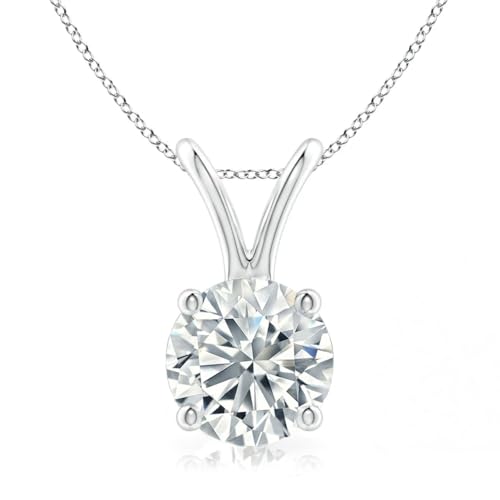 The Diamond Deal .25-1.00 Carat Round Brilliant Solitaire IGI Certifed Lab-Grown Diamond Solitaire Pendant Necklace | 14k Yellow or White or Rose/Pink Gold With 18" Gold Chain - color: White Gold, size: 1.50 Carat