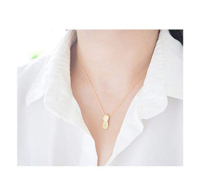 Baydurcan Friendship Anchor Compass Necklace Good Luck Elephant Pendant Chain Necklace with Message Card Gift Card - style: Pineapple