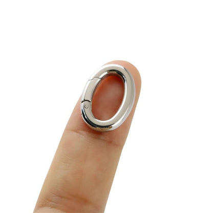 1Pc Oval Spring Clasps Clips Connector Rings for Keychain DIY Crafts (Silver-E) - color: Silver-E
