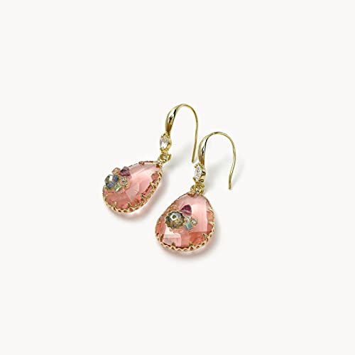 Crystal Teardrop Earrings 14K Gold Plated Dangle Earrings for Women