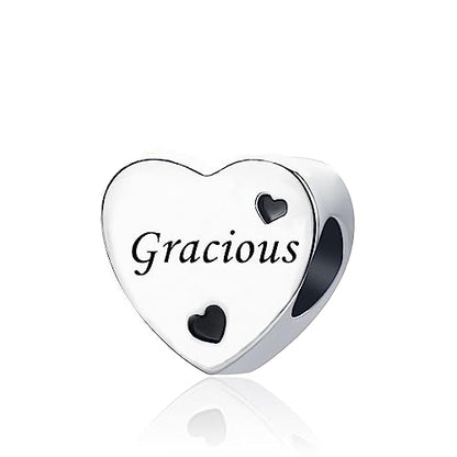 January-December 12 Months Colors Birthstone Crystal Happy Birthday Heart Charms For Charm Bracelets Necklace - color: June