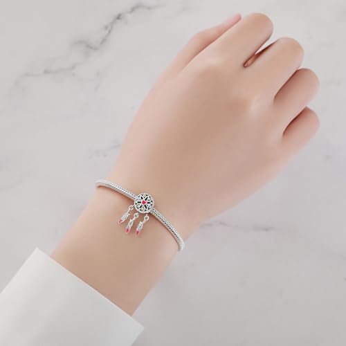 925 Sterling Silver Charms for Bracelets and Necklace Religious Cross Pendants Praying Hands, Bible, Virgin Mary, Jesus, Church Bead Jewelry - color: Heart - Feather Charms